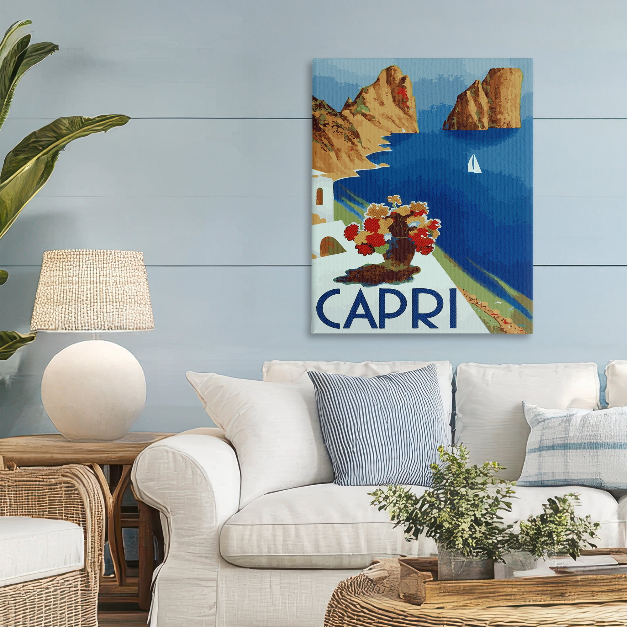Stupell Industries Capri Island Cliffs Canvas Wall Art, design by Lil' Rue