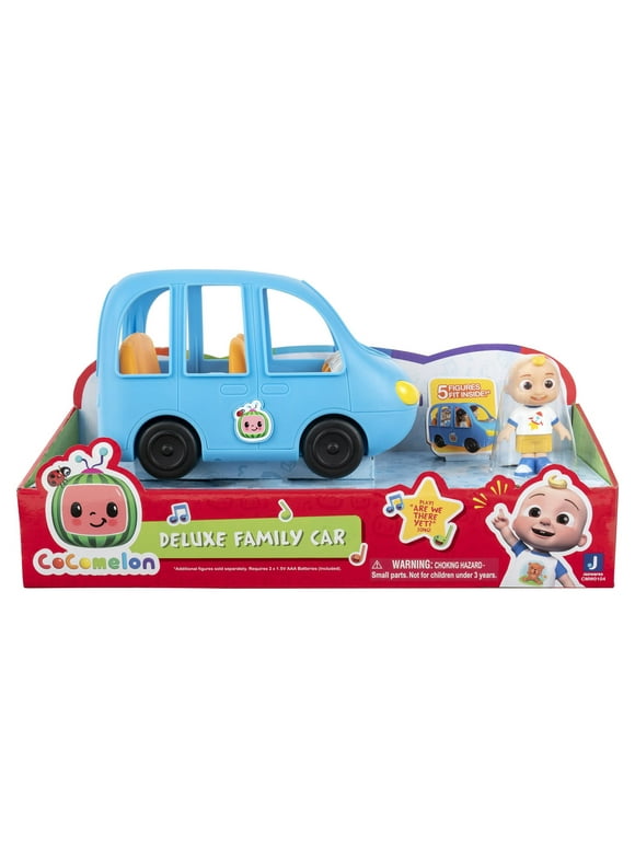 CoComelon Family Fun Car, with Sounds - Includes JJ - Plays Clip of Song, Are We There Yet - Toys for Kids, Toddlers, and Preschoolers