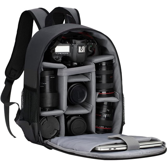 Adventure-Ready: Blue High-Density Nylon Protection Backpack, Durable And Shockproof For Your DSLR, Quick Access With Customizable Interior