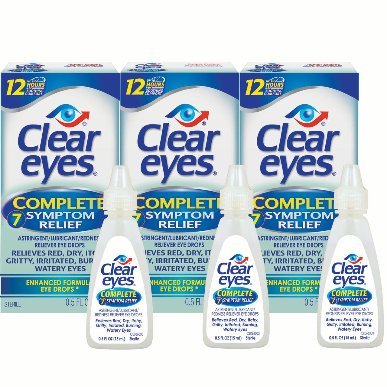 Clear Eyes Complete 7 Symptom Relief Enhanced Formula Eye Drops, 0.5 FL