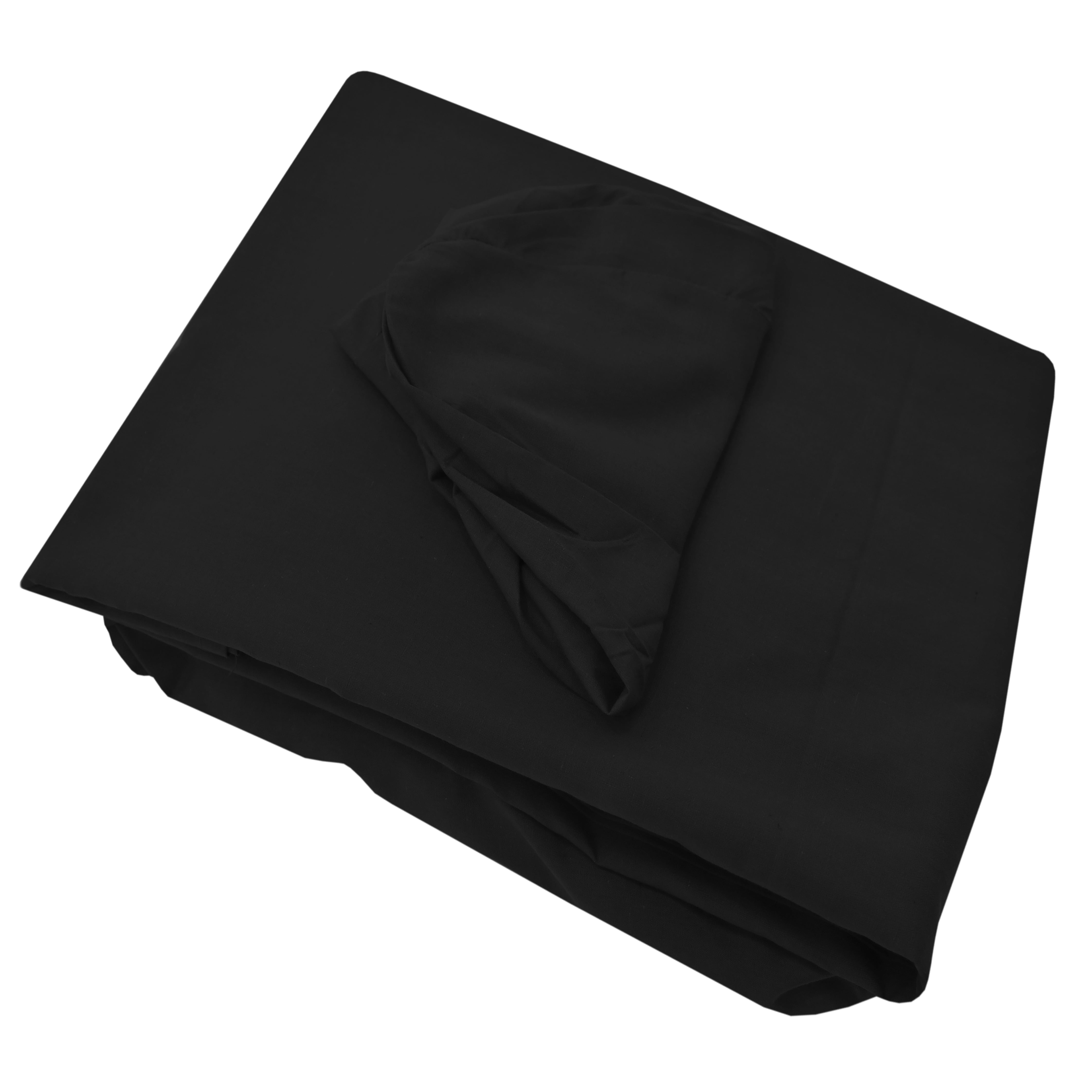 Spa Massage Table Poly Cotton Sheets 3 Pieces Full Set Resistant to Wrinkling, Black
