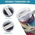 thumbnail image 5 of SKYSONIC 40oz Tumbler with Handle and Straw Lid Double Stainless Steel Vacuum Insulated Travel Mug for Hot Cold Water,Dragon, 5 of 7