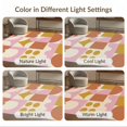 thumbnail image 5 of ODIKA 9'x12' Pink and Mustard Geometric Blocks Washable Area Rug Retro Sunrise Tile Pattern for Modern Decor for Dining Room, Basement, Large Office, Non-Slip Chair-Friendly, 5 of 5