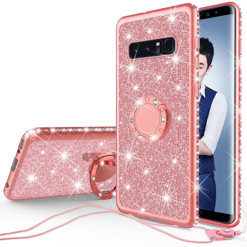 Adamarker Designed for Samsung Galaxy S10E Case Crystal Shiny Glitter Sparkly Bling Case Cute Girls Women Heavy Duty Cover 