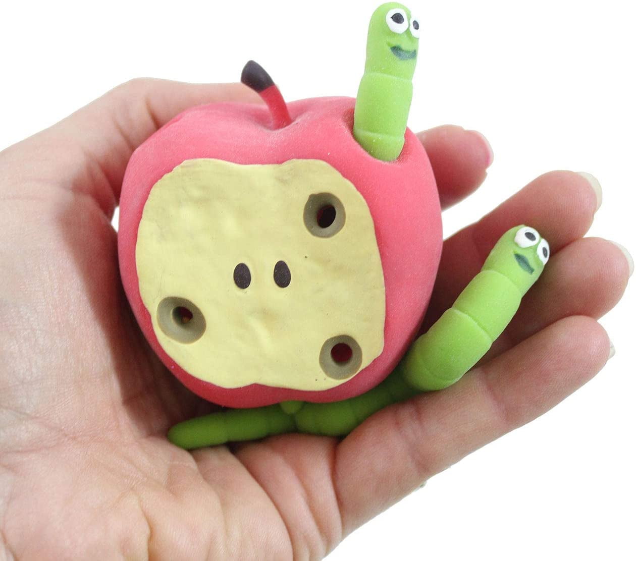 Stretchy Apple and Worms Toy Stress Relief Fidget Fiddle Anxiety Stim ASD SEN 