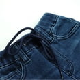 thumbnail image 5 of KIDSCOOL SPACE Girls Jeans,Little Elastic Waist Stretchy Washed Soft Cotton Denim Pants,Deep Blue,8-9 Years, 5 of 7