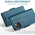 thumbnail image 5 of Compatible with iPhone 15 Wallet Case with RFID Blocking, for iPhone 15 Case Wallet for Women Men Card Holder  Clasp Kickstand Leather Book Folio Case for iPhone 15 Blue, 5 of 12