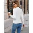 thumbnail image 2 of Elegant Cutout High Neck Puff Sleeve Sweater, 2 of 5