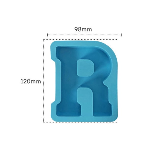 Hornada Molde de silicona azul con letras del alfabeto para repostería,velas,cera,jabón y manualidades con resina (1 pieza) Rkxzt