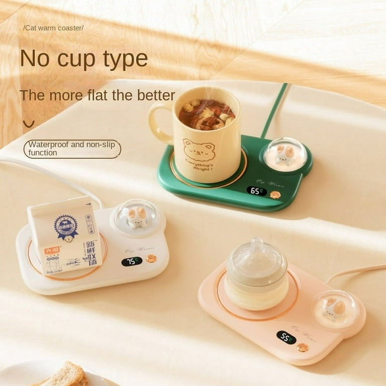 Bsigo RNAB0BWDNBW13 bsigo electric led display smart coffee mug warmer &  cute cat mug set, beverage cup warmer for desk, warmer plate for milk te