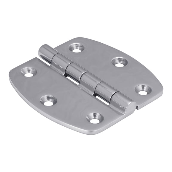 White Water 6117CS-30 Stainless Steel Cast Rounded Edge Crescent Butt Hinge - 3 Hole/Leaf