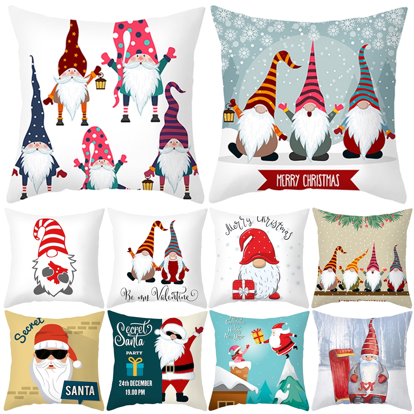 18x18 Cute Winter Gnomes For Christmas By MiGiLaMo Happy Holidays Winter Decor for Xmas-Cute Christmas Gnomes Throw Pillow Multicolor