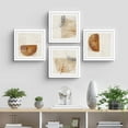 thumbnail image 3 of PixonSign Framed Wall Art Collage Print Gallery Set Minimalist Brown Tan Grunge Shapes Abstract Pattern Illustrations Modern Art Rustic Warm Sepia for Living Room, Bedroom, Office - 12"x12"x4 WHITE, 3 of 6