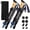 Black with Blue, variant on Cork Grip Trekking Poles – Lightweight Folding Hiking Poles, Adjustable Height, Compact Travel Design, Aircraft-Grade Aluminum Walking Sticks for Men & Women