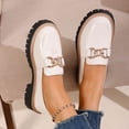 thumbnail image 2 of Women Chunky Heel Loafers Anti-Slip Lug Sole Platform Casual Work Business Dress Shoes, 2 of 6