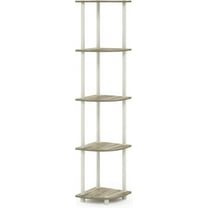 5 Tier Corner Display Rack Multipurpose Shelving Unit, 1-Pack, Espresso/Black