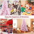 thumbnail image 5 of Costway 7.5FT Pre-Lit Snow Flocked Pink Christmas Tree 1100 Tips w/ 450 Lights & 8 Modes, 5 of 10