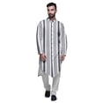 thumbnail image 1 of Atasi Ensemble Kurta Pyjama en Rayonne à Manches Longues Imprimé Asymétrique à Boutons, 1 of 4