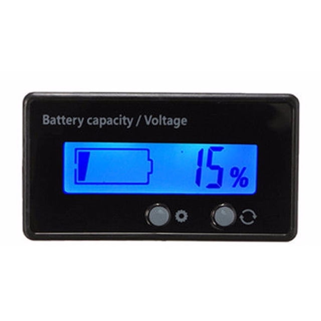 Scienceny Indicador de nivel de carga de de coche, medidor de voltímetro LCD de y ácido de litio de 12V-48V, analizador indicador de Artesanía No.02 Scienceny GJ3514-02B