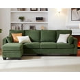 thumbnail image 6 of CHIC HOUSE 100" Modular Sectional Couches for Living Room, 4-Seat Oversized L-Shaped Sofa with Movable Storage Ottoman, Comfy Corduroy Couch with Deep Seat & Throw Pillows, Olive Green, 6 of 9
