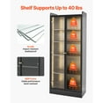 thumbnail image 2 of KFFKFF Tall Display Cabinet with Doors, 67-Inch Lighted Storage Unit with Adjustable Shelves, 5-Tier Curio and Collectibles Organizer for Bedroom, Living Room, Office, or Pantry, 2 of 9