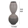 thumbnail image 5 of Modern Flower Vase, Double Bulb Ombre Textured Gray Ceramic, 17 Inch, 5 of 6