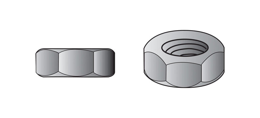 Hillman Stainless Steel Hex Nut - 1/2-13, Grade 2, Smooth Finish - 50 Pack