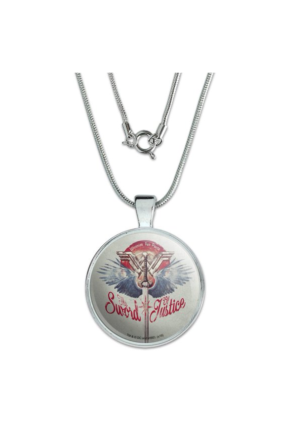 Wonder Woman Movie Sword of Justice 1" Pendant with Sterling Silver Plated Chain