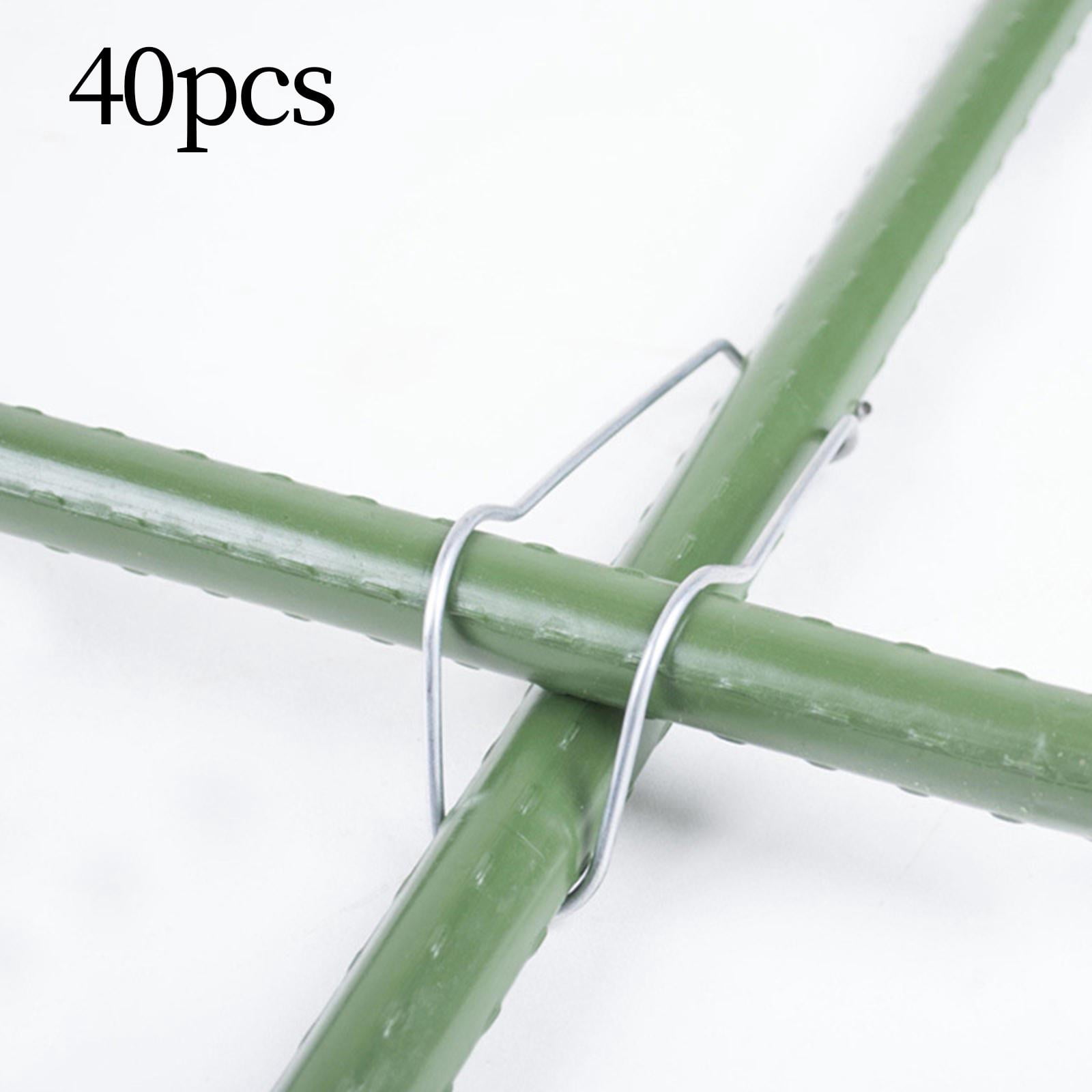 Colaxi 40 Pieces Plant Cages Plant Support Clips Stable Easy to Use Plant Trellis Wire Clips for Greenhouse Plants Tomato Diameter 20mmx20mm
