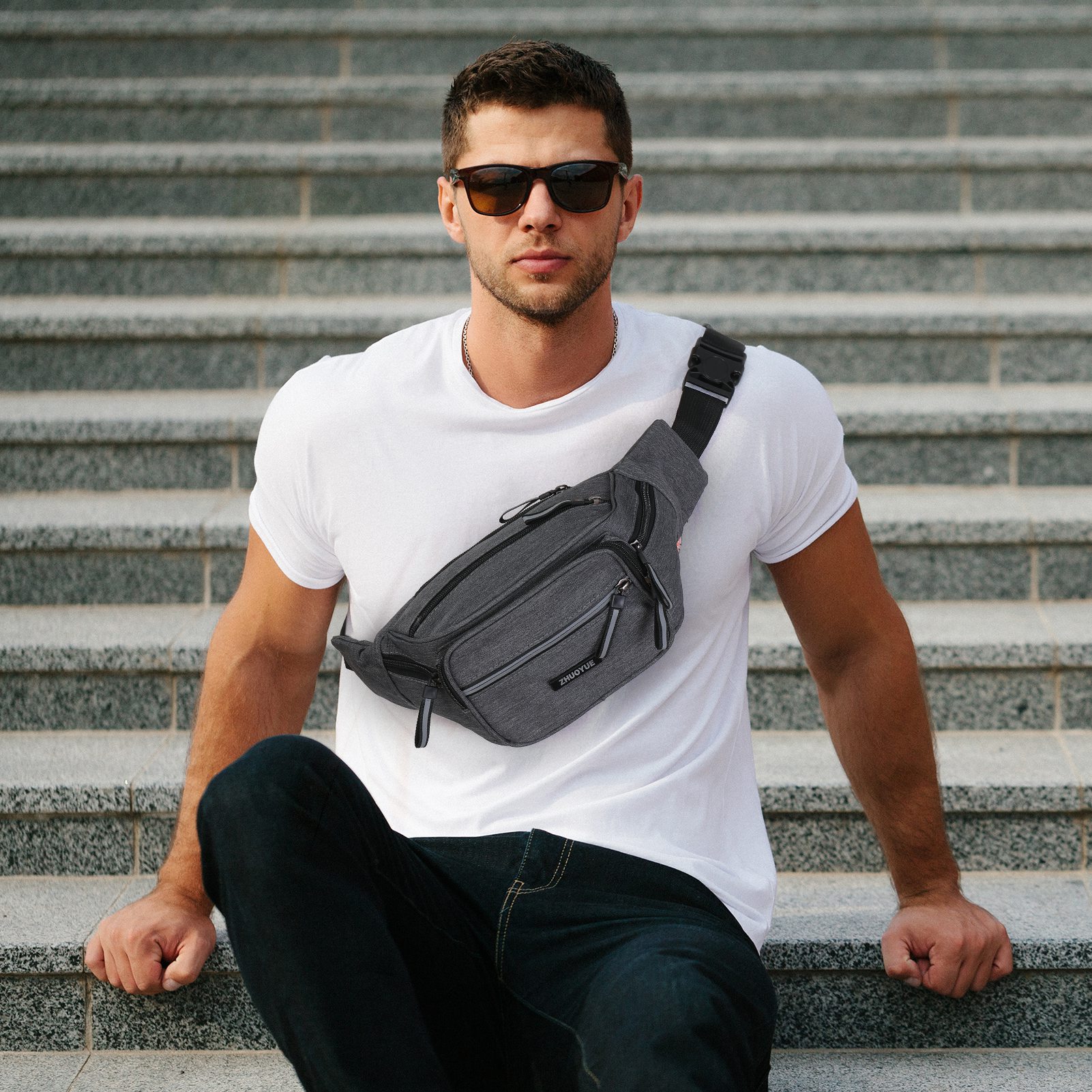 Bocaoying 2-Pack Multi-Pocket Fanny Packs photo 6