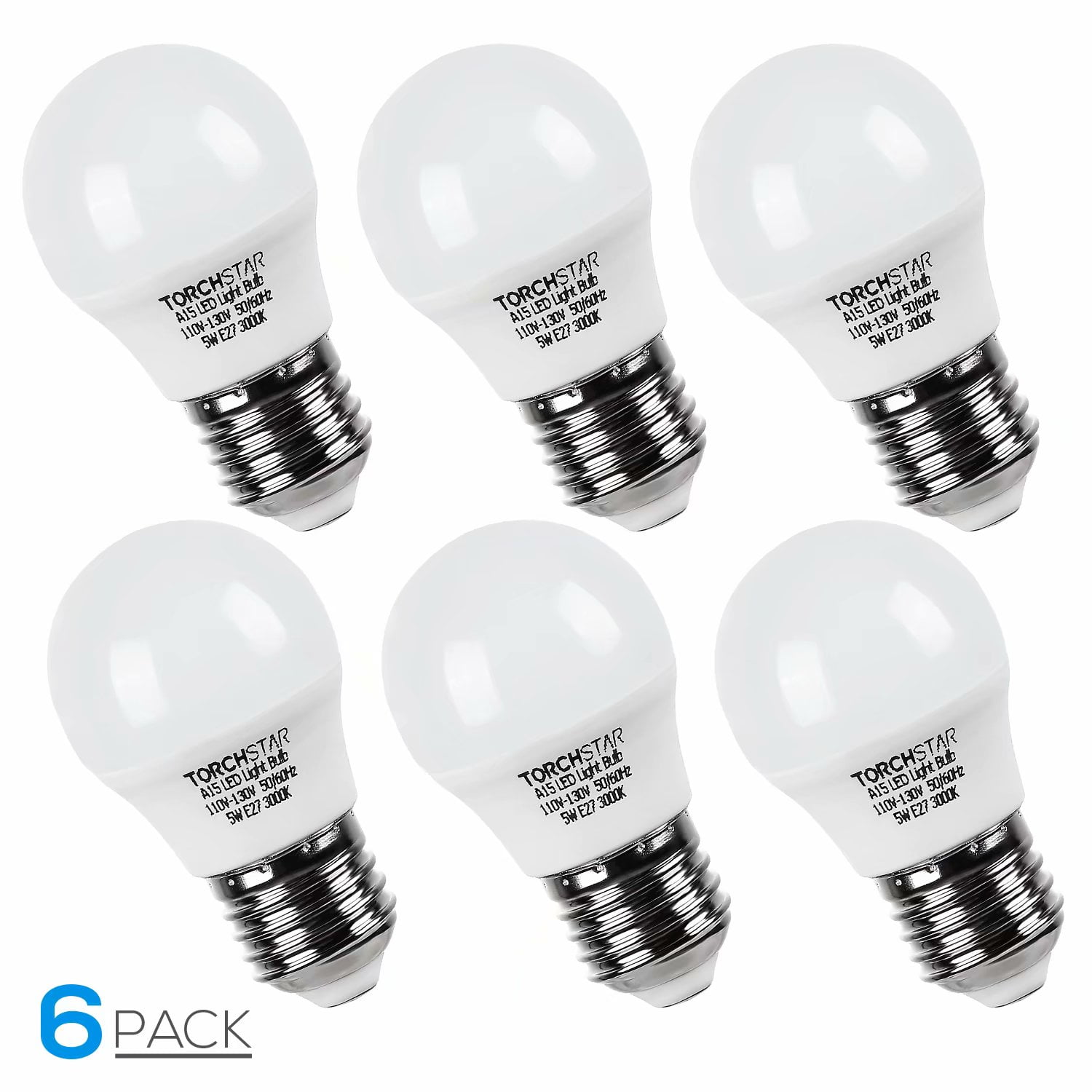 Torchstar A15 Led Light Bulb 5w 40w Equivalent 5000k Daylight Torchstar A15 Led Light Bulb 5w 40w Equivalent 5000k Daylight Pack Of 6