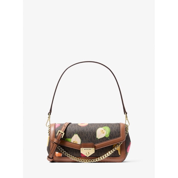 Michael Kors Outlet Soho Small Printed Signature Logo Convertible Crossbody Bag - Brown