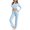 Light Blue, variant on ZZwxWA Workout Sets for Women 2 Pieces Long Sleeve Henley Shirt and Drawstring Waist Pants Set Active Yaga Suits