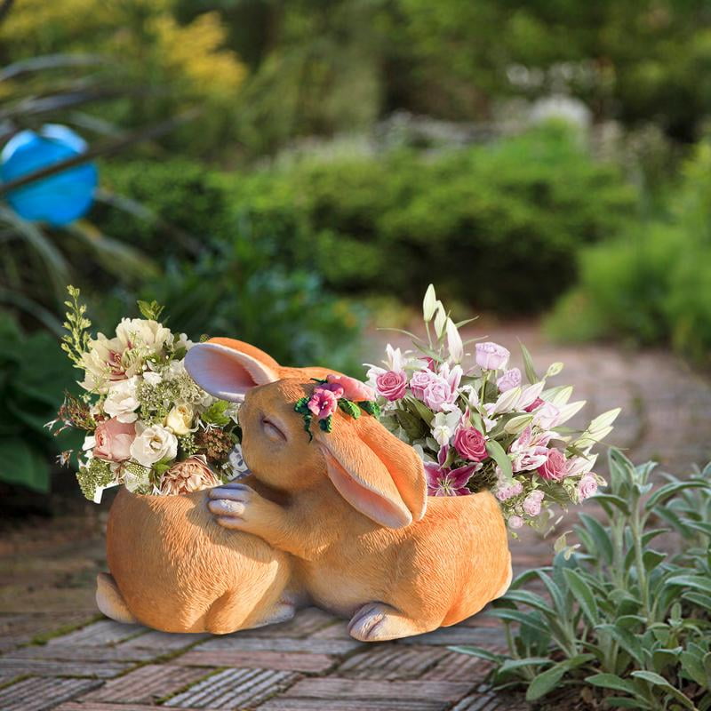 Famure Large Rabbit Shaped PlanterBunny Planter Pot Polyresin Bunny