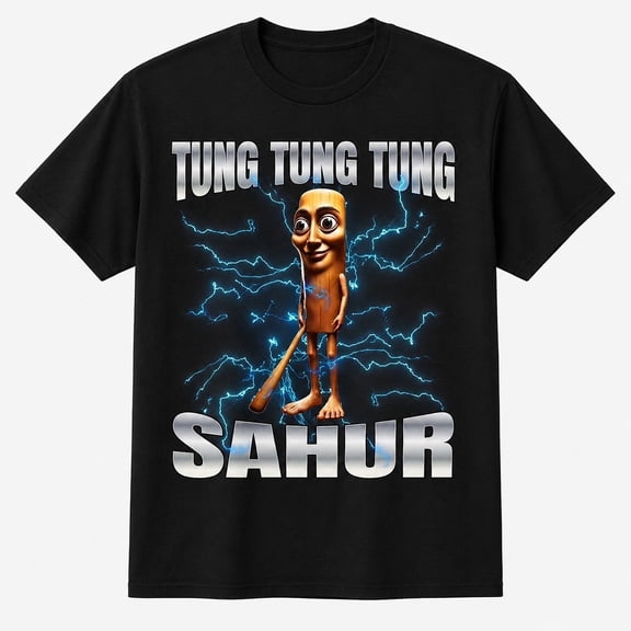 Unisex Tung Tung Sahur Graphic T-Shirt, Classic Fit Cotton Blend Tee