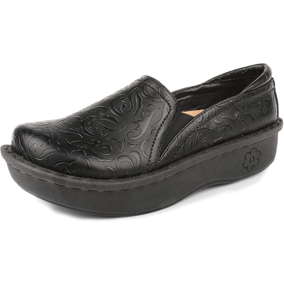 GLOLILY JENNY BLACK TOOLED WOMEN'S SHOES/CLOGS SIZE 8 M