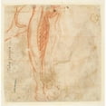 thumbnail image 2 of Taddeo Zuccaro 15x15 Gold Ornate Wood Frame and Double Matted Museum Art Print Titled - Sketch of a Leg (1529-66), 2 of 4