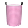 thumbnail image 1 of DouZhe Paniers à Linge Imperméables Pliables Grands, Imprimés Rayés Roses Panier Circulaire avec Poignées, 1 of 6