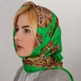 thumbnail image 4 of Noble Heritage Silk Square Shawl Green Traditions of Faberge Scarf, 4 of 7