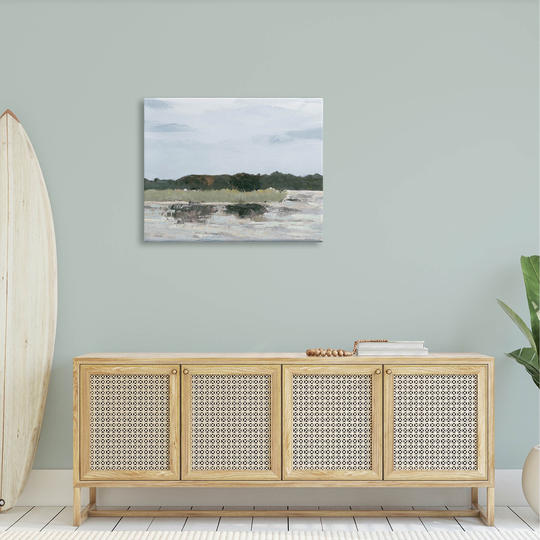 Coastal Vast Hills Landscape Landscape Painting Gallery Wrapped Canvas Print Wall Art