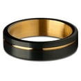 thumbnail image 2 of 6mm Yellow Gold Tungsten Ring,Matte Finish Ring,Engagement Ring,Black Wedding Ring,6mm Tungsten Ring,Unique, 2 of 4