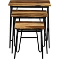 thumbnail image 3 of Rectangular Nesting Tables With Rustic And Iron Base Natural Black Stable Wood Tops, 3 of 5