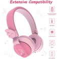 thumbnail image 7 of Riwbox BT05 Bluetooth Kids Headphones Wireless Foldable Headset Over Ear with Volume Limited and Mic/TF Card Compatible for iPad/iPhone/Tablet (Pink&Red), 7 of 7
