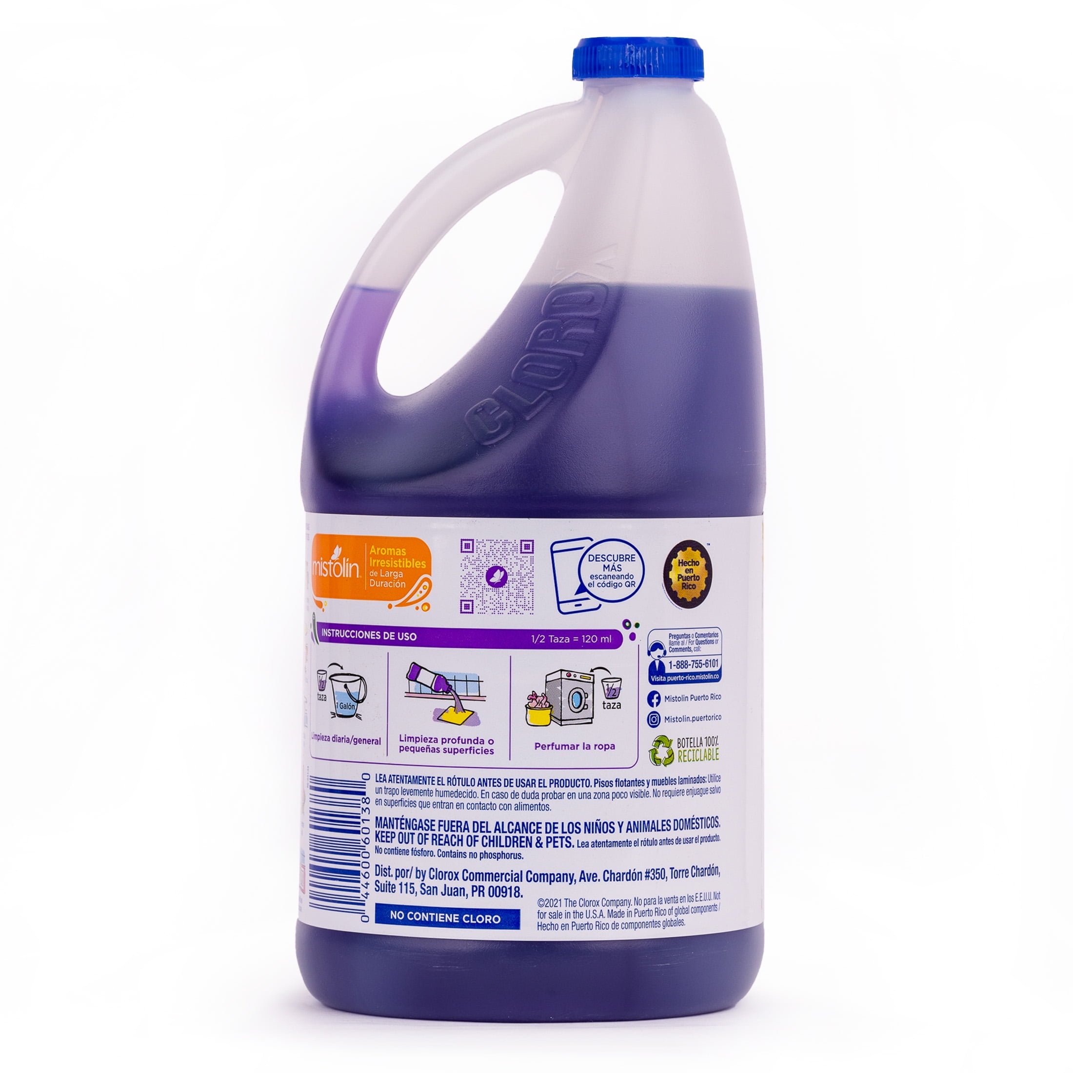 Mistolin Deodorizing Cleaner, Fragancia Frescura De Lavanda, 64oz Bottle