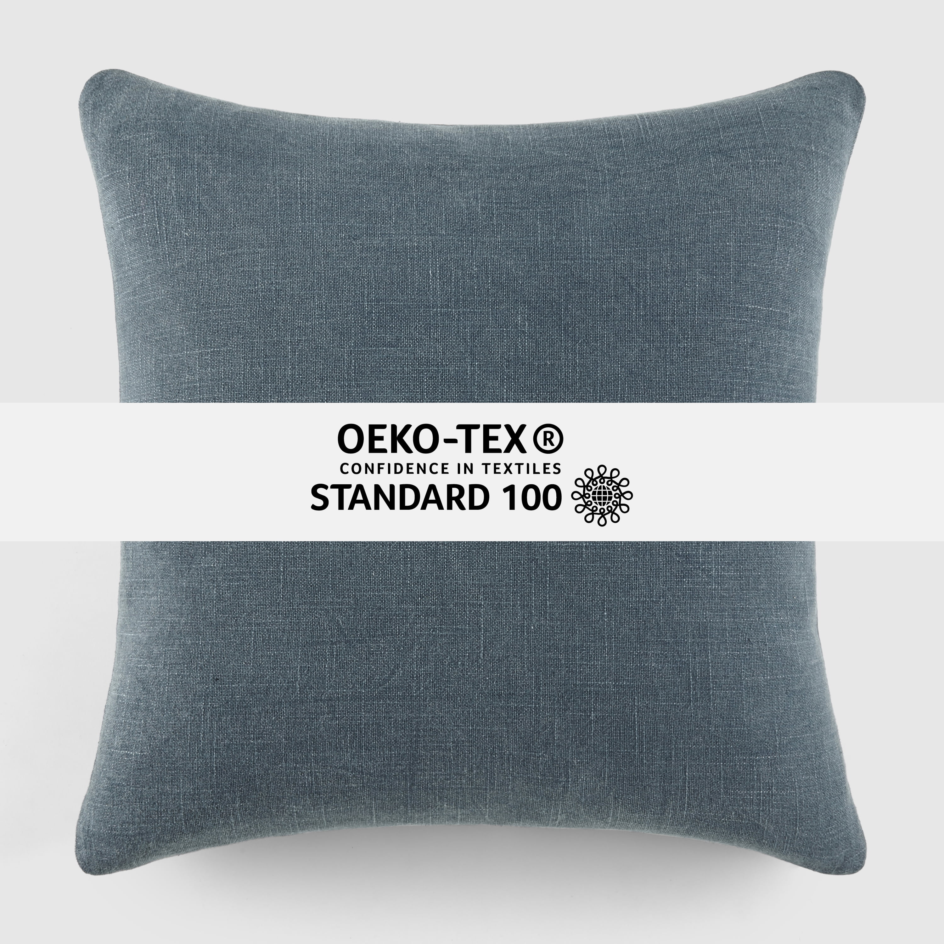 Noble Linens 2-Pack Cotton Slub Decor Throw Pillows Solids Navy & White