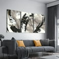 thumbnail image 2 of 3 Piece Abstract Wall Art Black and White Paintings Minimalist Wall Decor Gold Line Modern Artwork Picture HD Canvas Print,Framed for Living Room Bedroom Bathroom, 12"x16"x3 Panels, 2 of 7