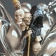 thumbnail image 2 of Estatua de la Santa Muerte de Pie, Figura Decorativa de Muerte, Estatua de la Parca Sosteniendo una Calavera, Altar de Halloween, 2 of 5