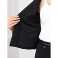 thumbnail image 5 of DARING DIVA Women's Collarless Business Outfits Open Front Suit Blazer XS Black, 5 of 7