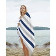 thumbnail image 2 of Navy Blue Grey Beach Towels Oversized Super Absorbent, Farmhouse Watercolor Modern Geometric Lightweight Bath Towel Quick Dry Sets For Bathroom/Pool/Rv Camping/Beach Play/Gym Room/Picnic 35"x70", 2 of 8