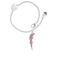 thumbnail image 2 of Delight Jewelry Silvertone Large Hot Pink Crystal Lightning Bolt Silver-tone Rose Link Chain Bracelet, 6.25"+1.75" Extender, 2 of 4